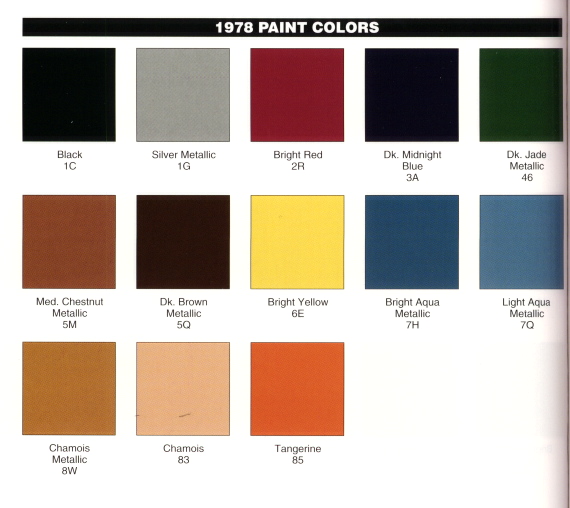 Image of '78 Paint Colors